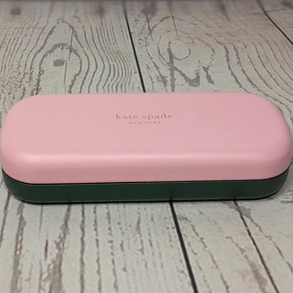 Kate Spade New York Eyeglass Sunglass Hard Case Pink Green With Cloth - Picture 1 of 11